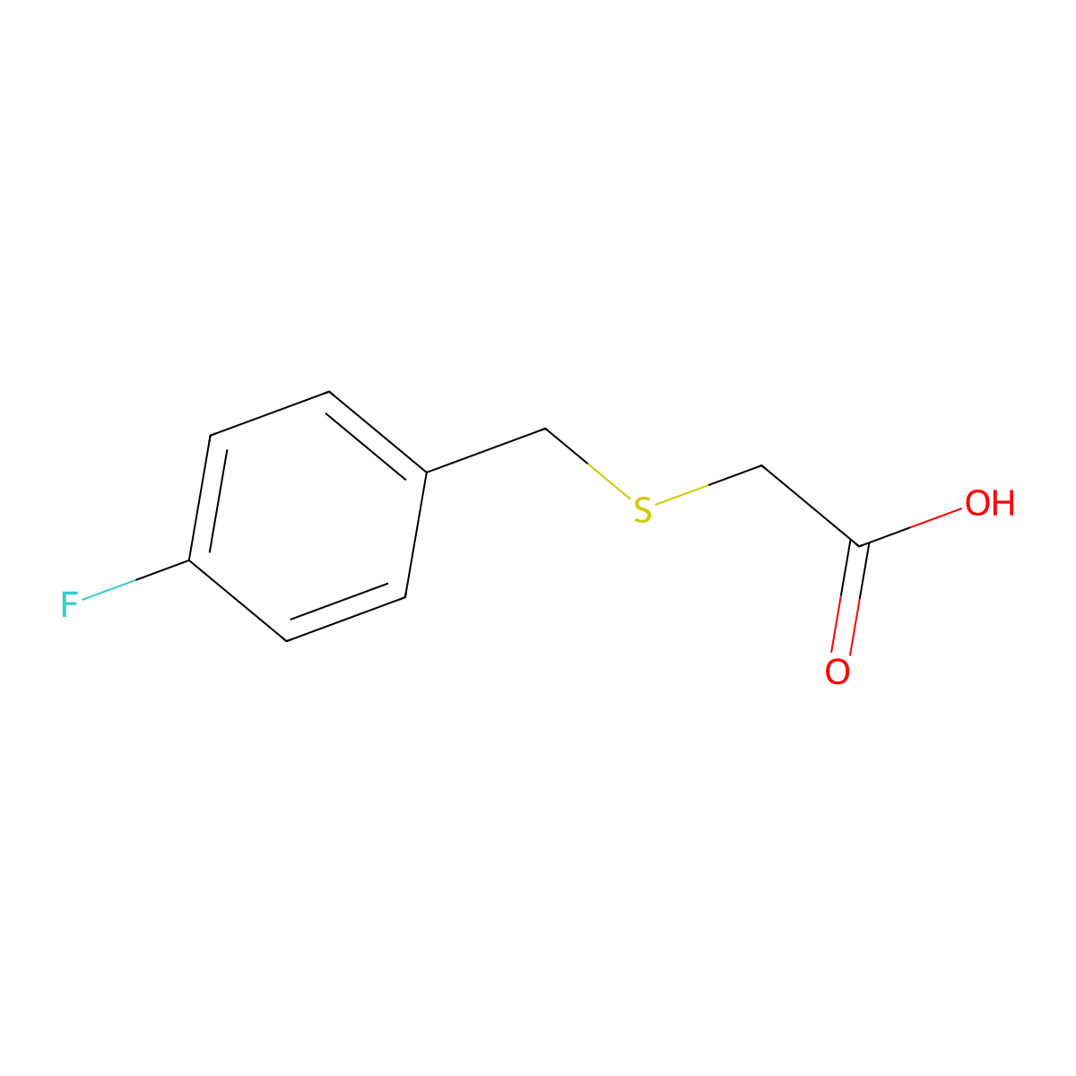 2-{[(4-Fluorophenyl)methyl]sulfanyl}acetic acid molecular structure, CAS 65051-24-3