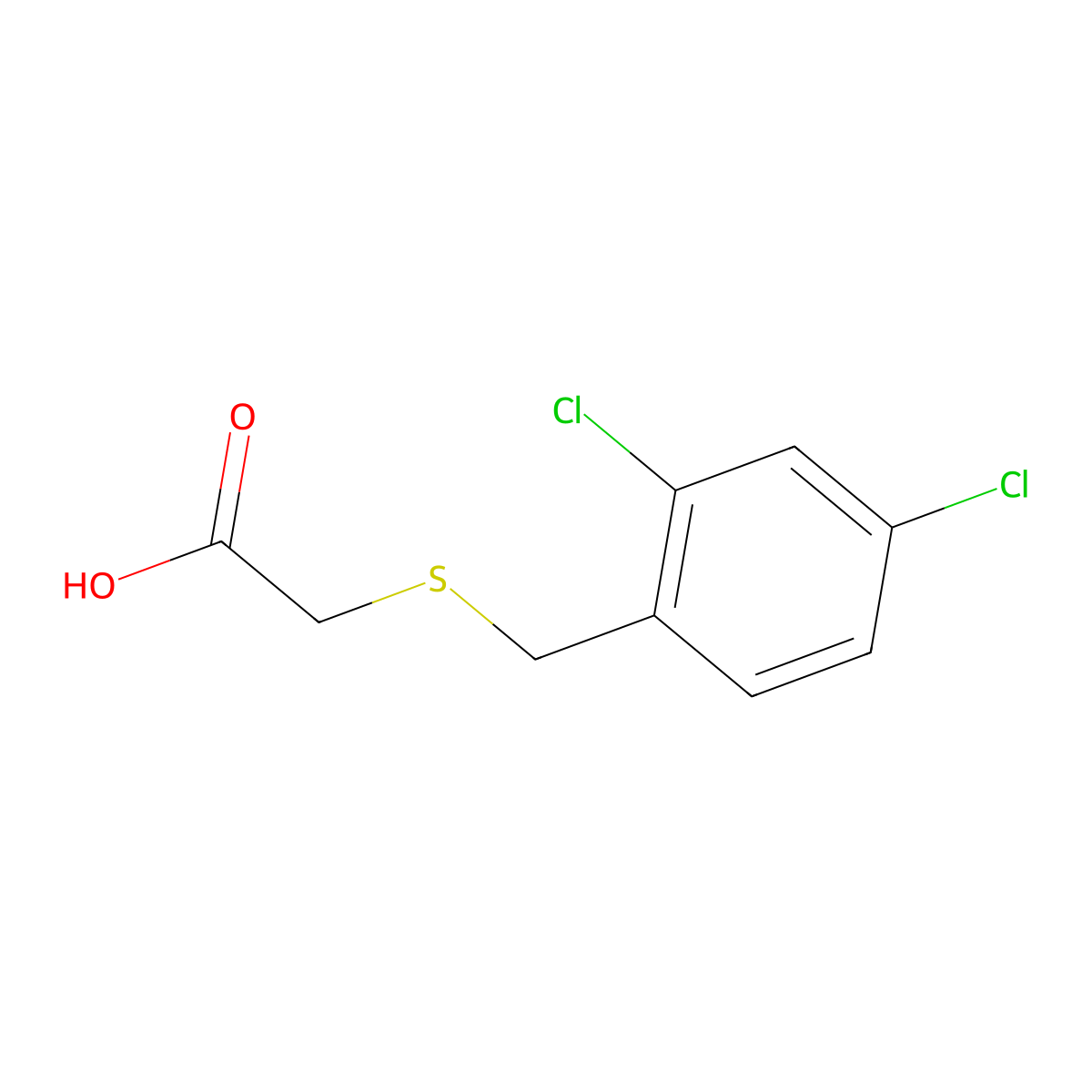 2-{[(2,4-Dichlorophenyl)methyl]sulfanyl}acetic acid molecular structure, CAS 65051-31-2