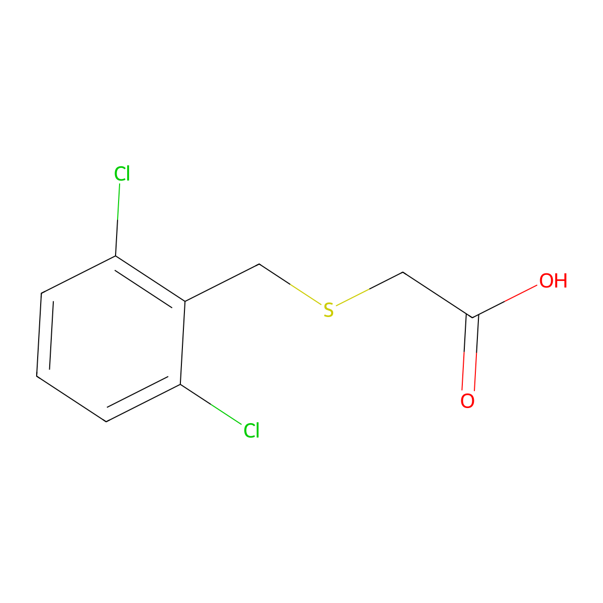 2-((2,6-Dichlorobenzyl)thio)acetic acid molecular structure, CAS 65051-35-6