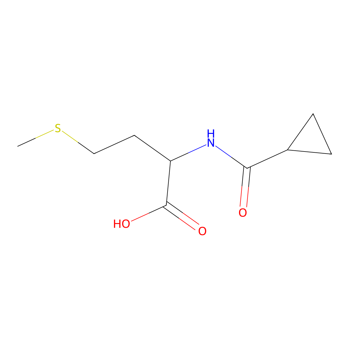 2-(Cyclopropylformamido)-4-(methylsulfanyl)butanoic acid molecular structure, CAS 65054-69-5