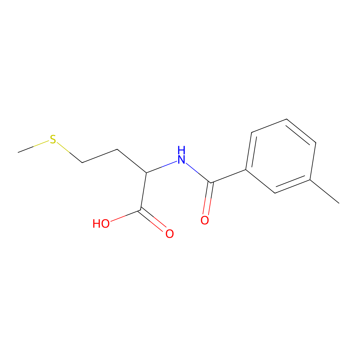 N-(3-Methylbenzoyl)methionine molecular structure, CAS 65054-81-1