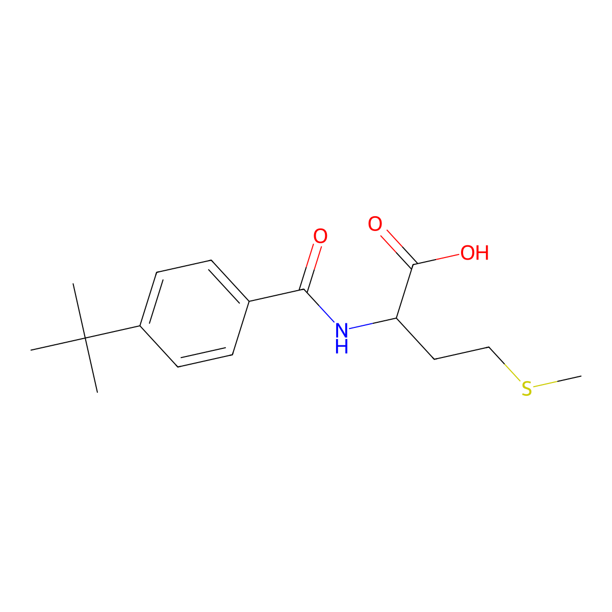 2-[(4-Tert-butylbenzoyl)amino]-4-(methylthio)butanoic acid molecular structure, CAS 65054-82-2