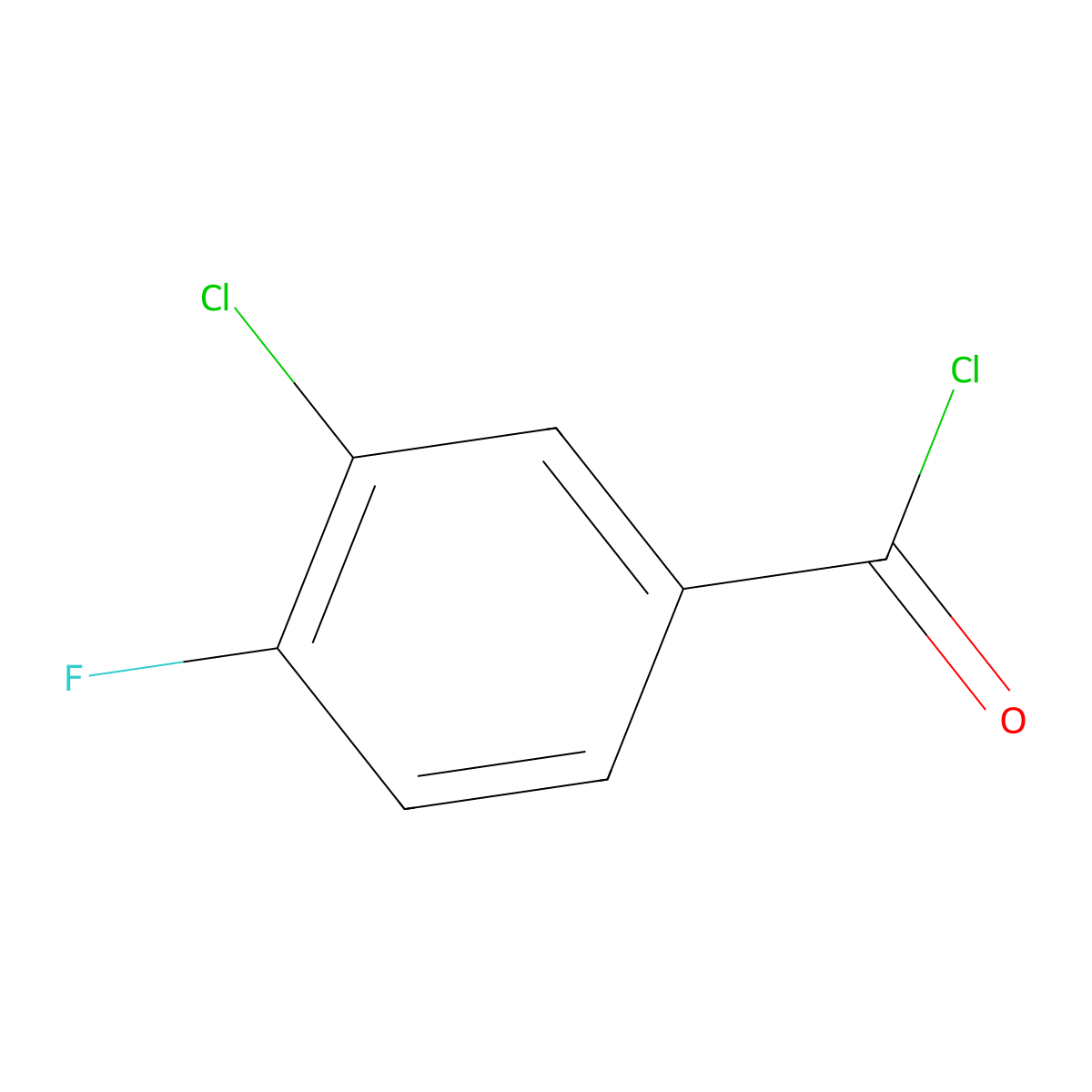 3-Chloro-4-fluorobenzoyl Chloride molecular structure, CAS 65055-17-6