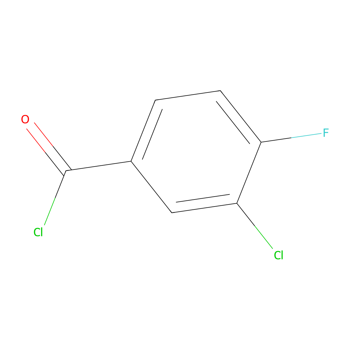 3-Chloro-4-fluorobenzoyl Chloride molecular structure, CAS 65055-17-6