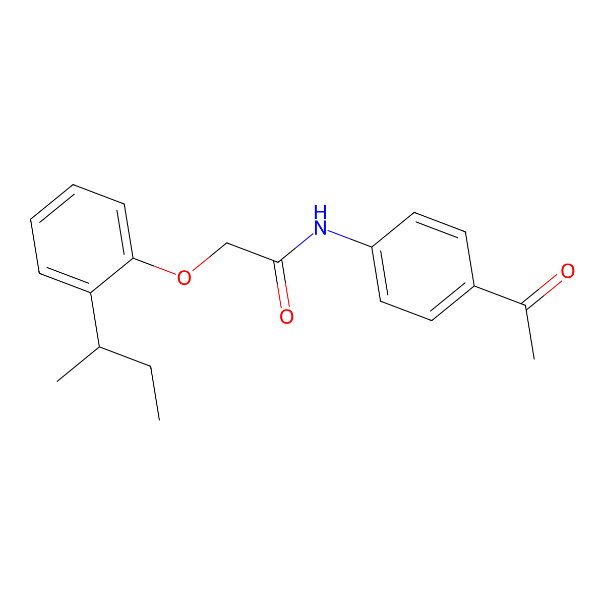 N-(4-acetylphenyl)-2-(2-sec-butylphenoxy)acetamide molecular structure, CAS 650572-51-3