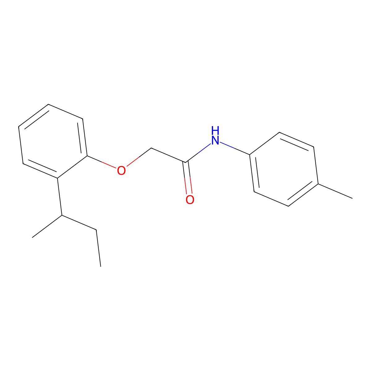 2-(2-sec-butylphenoxy)-N-(4-methylphenyl)acetamide molecular structure, CAS 650572-54-6