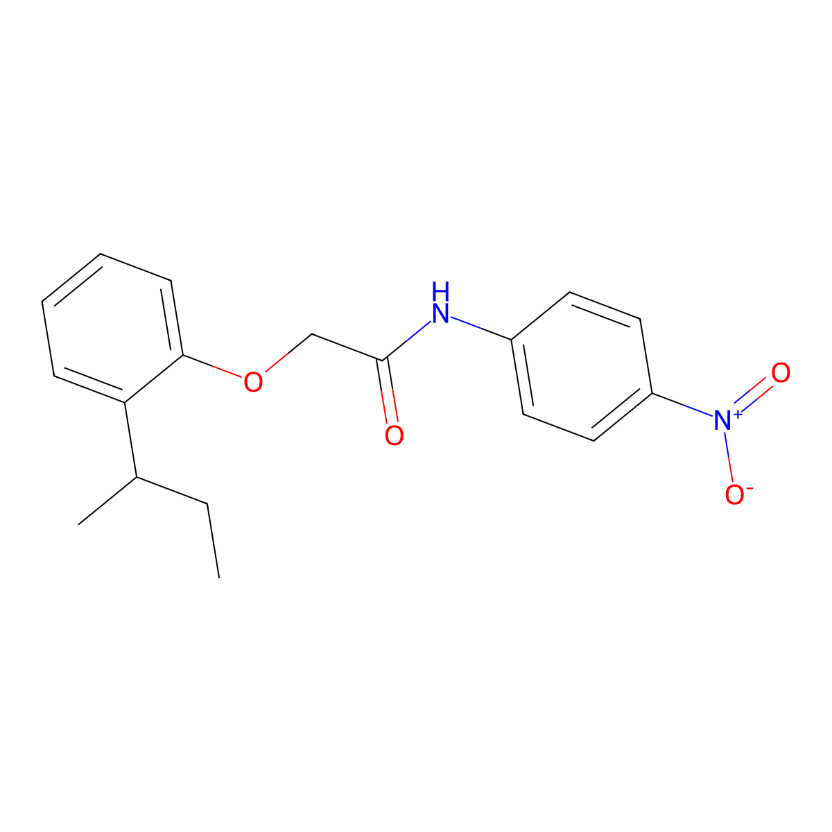 2-(2-butan-2-ylphenoxy)-N-(4-nitrophenyl)acetamide molecular structure, CAS 650572-56-8