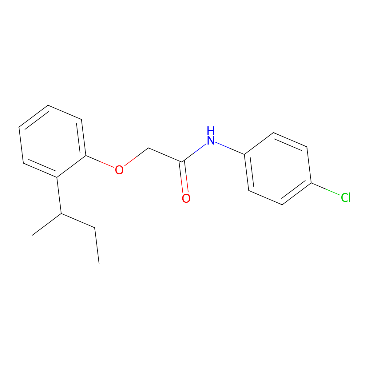 2-(2-sec-butylphenoxy)-N-(4-chlorophenyl)acetamide molecular structure, CAS 650572-60-4