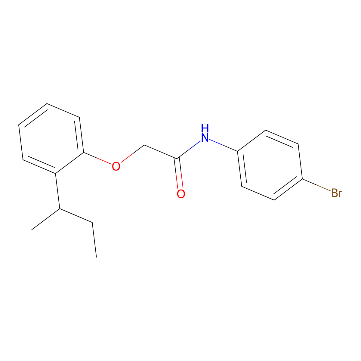 N-(4-bromophenyl)-2-(2-sec-butylphenoxy)acetamide molecular structure, CAS 650572-63-7