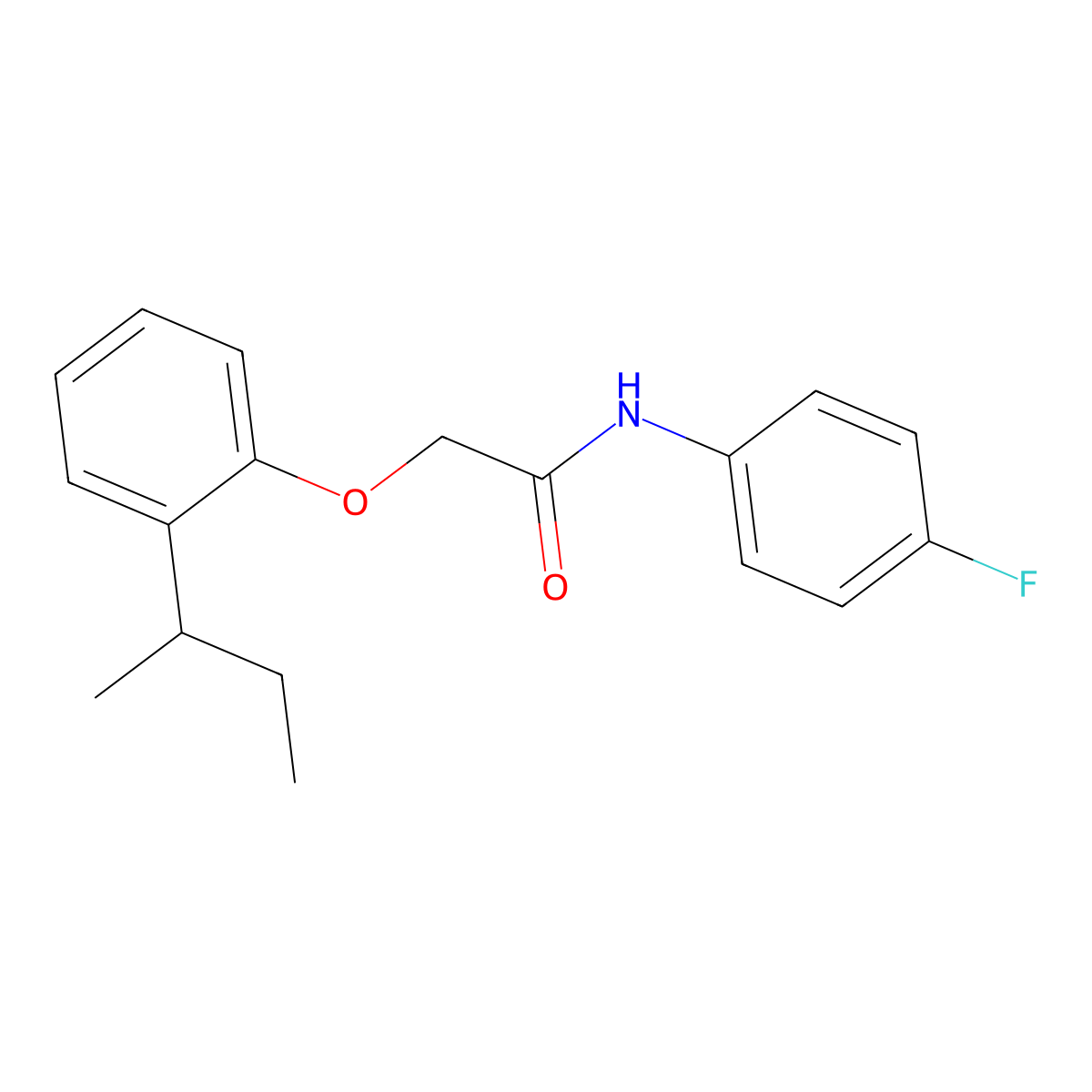 2-(2-sec-butylphenoxy)-N-(4-fluorophenyl)acetamide molecular structure, CAS 650572-64-8