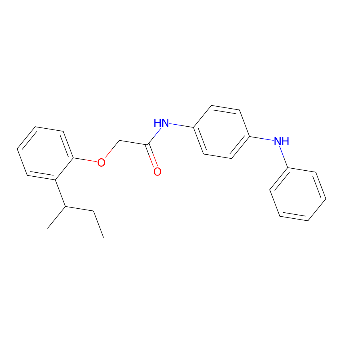 N-(4-anilinophenyl)-2-(2-sec-butylphenoxy)acetamide molecular structure, CAS 650572-65-9