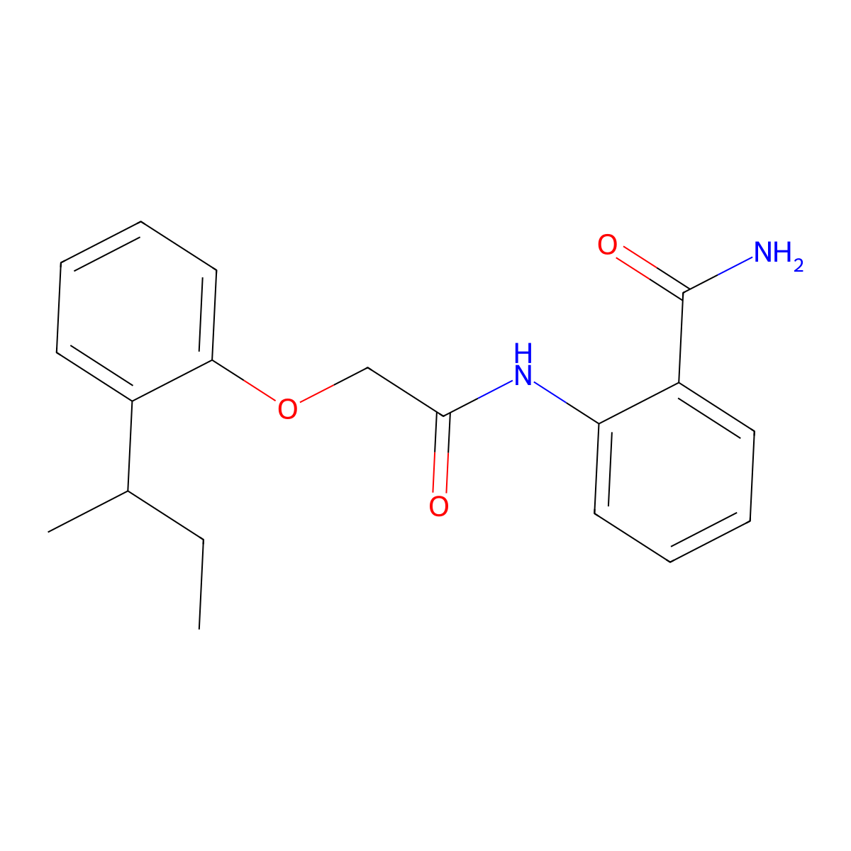 2-[[2-(2-Butan-2-ylphenoxy)acetyl]amino]benzamide molecular structure, CAS 650572-74-0