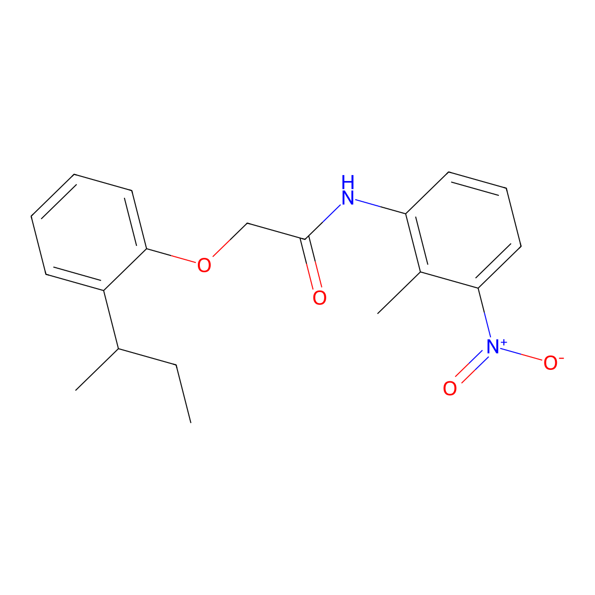 2-(2-butan-2-ylphenoxy)-N-(2-methyl-3-nitrophenyl)acetamide molecular structure, CAS 650572-81-9