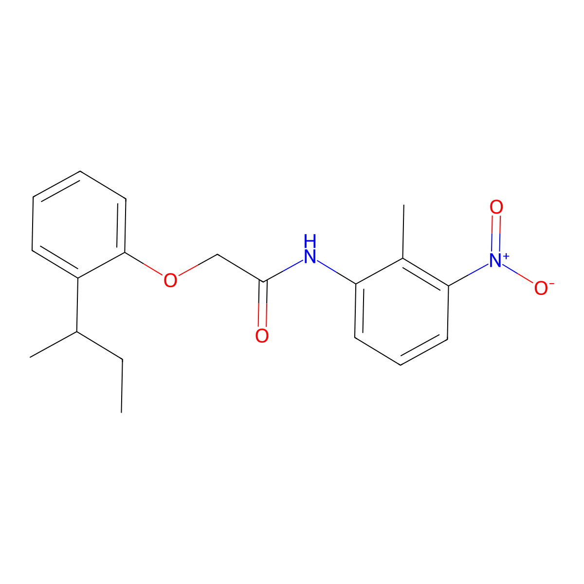 2-(2-butan-2-ylphenoxy)-N-(2-methyl-3-nitrophenyl)acetamide molecular structure, CAS 650572-81-9