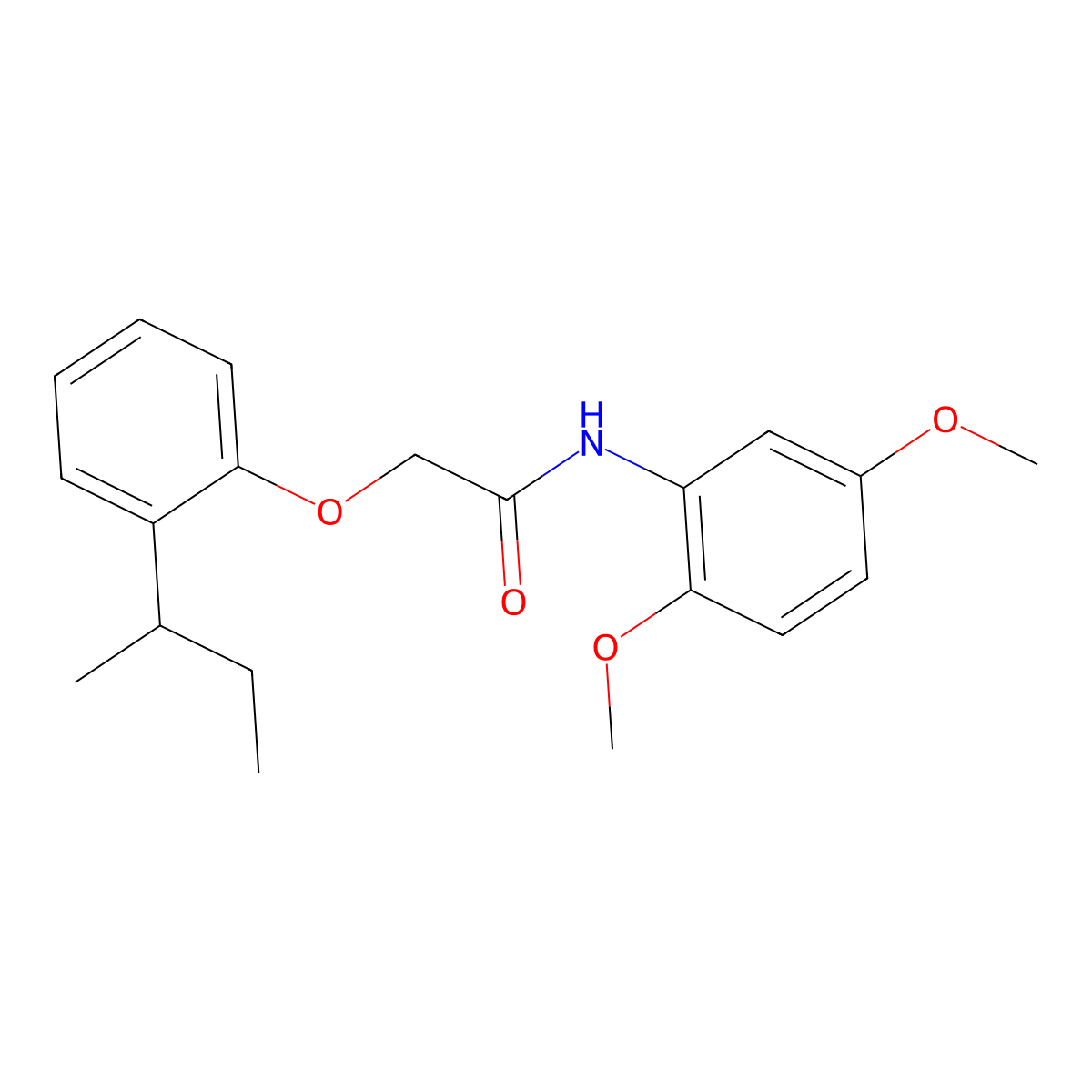 2-(2-sec-butylphenoxy)-N-(2,5-dimethoxyphenyl)acetamide molecular structure, CAS 650572-85-3