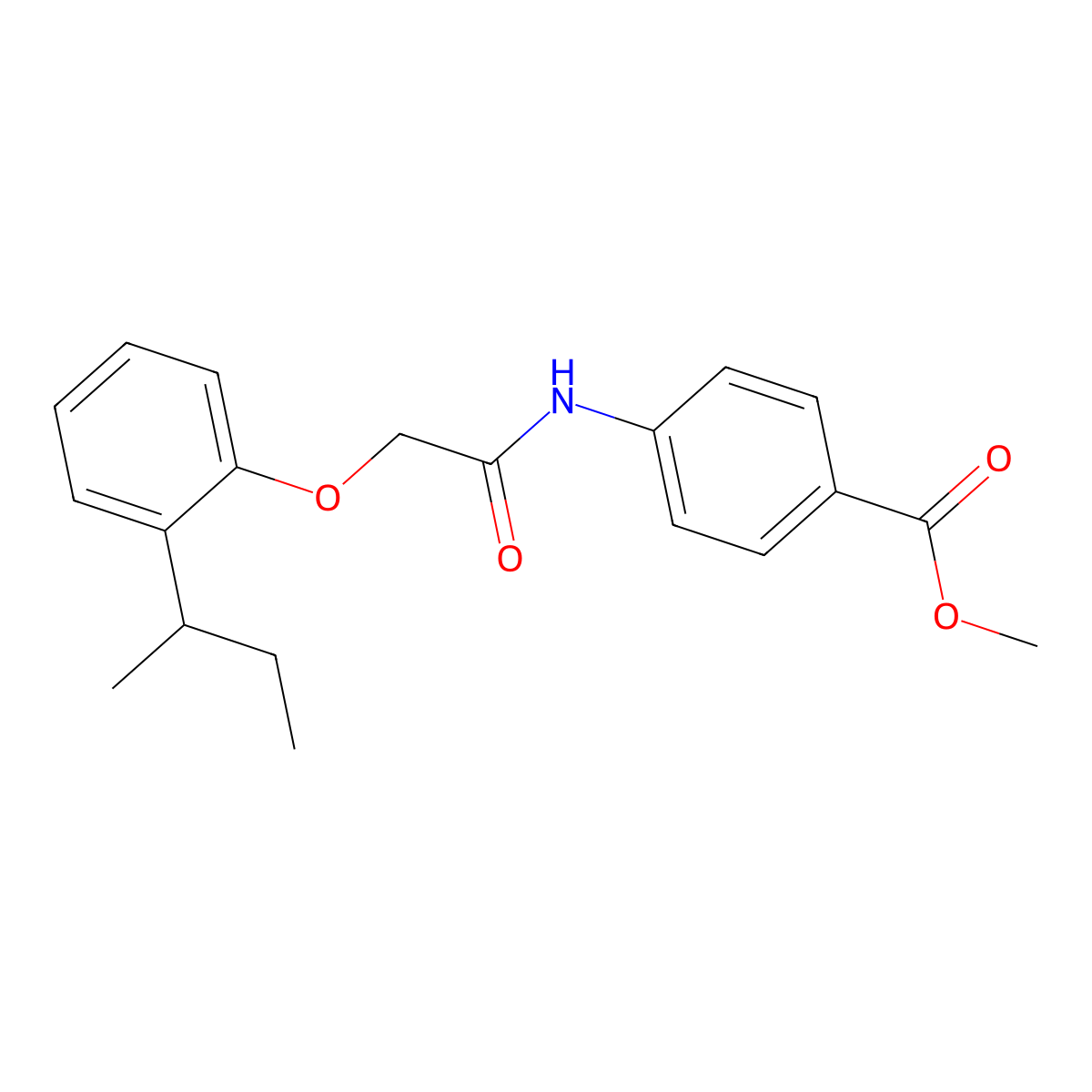Methyl 4-{[(2-sec-butylphenoxy)acetyl]amino}benzoate molecular structure, CAS 650572-94-4