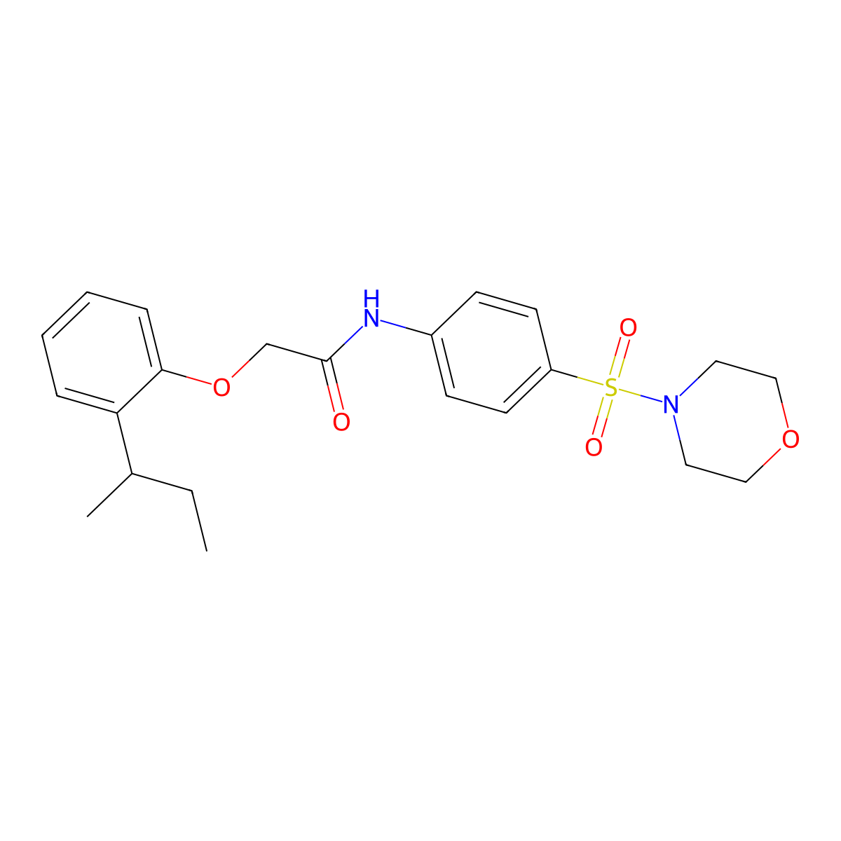 2-(2-sec-butylphenoxy)-N-[4-(4-morpholinylsulfonyl)phenyl]acetamide molecular structure, CAS 650572-97-7