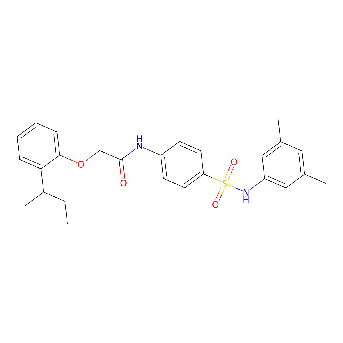2-(2-butan-2-ylphenoxy)-N-[4-[(3,5-dimethylphenyl)sulfamoyl]phenyl]acetamide molecular structure, CAS 650573-03-8