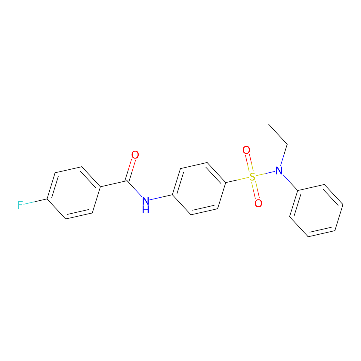 N-[4-[ethyl(phenyl)sulfamoyl]phenyl]-4-fluorobenzamide molecular structure, CAS 650575-54-5