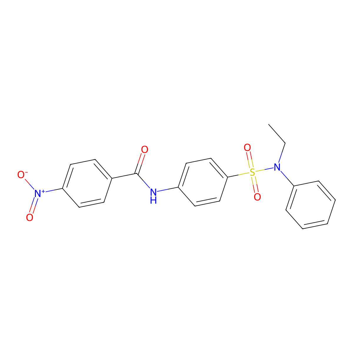 N-[4-[ethyl(phenyl)sulfamoyl]phenyl]-4-nitrobenzamide molecular structure, CAS 650575-55-6