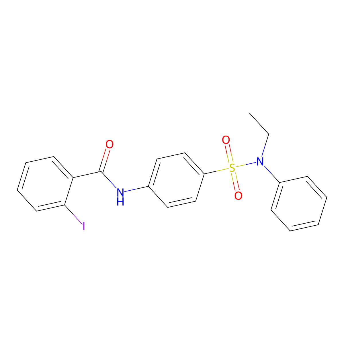 N-[4-[ethyl(phenyl)sulfamoyl]phenyl]-2-iodobenzamide molecular structure, CAS 650575-58-9