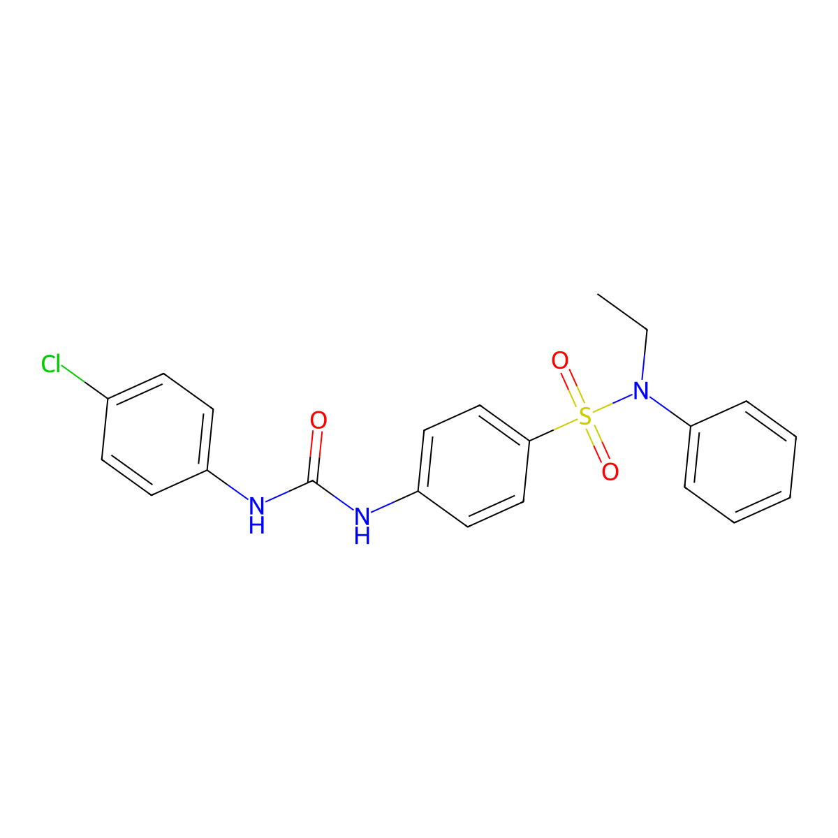 1-(4-Chlorophenyl)-3-[4-[ethyl(phenyl)sulfamoyl]phenyl]urea molecular structure, CAS 650575-59-0