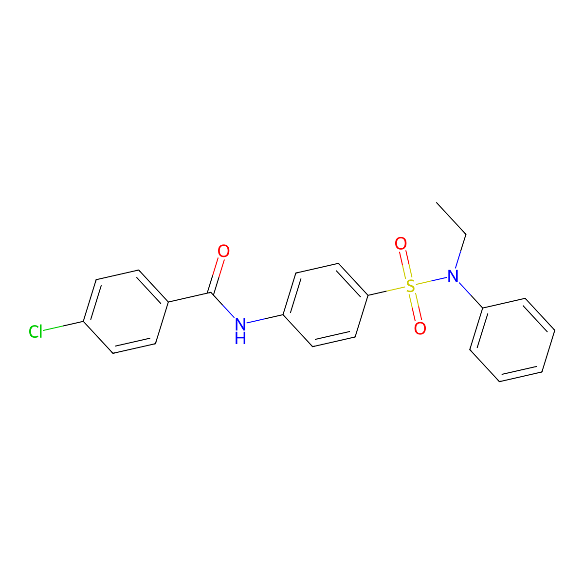 4-chloro-N-[4-[ethyl(phenyl)sulfamoyl]phenyl]benzamide molecular structure, CAS 650575-60-3