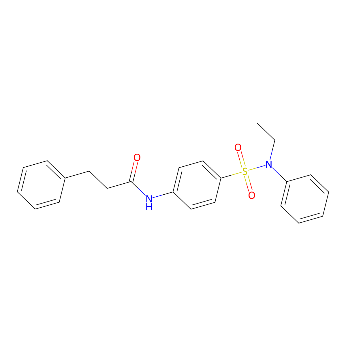 N-[4-[ethyl(phenyl)sulfamoyl]phenyl]-3-phenylpropanamide molecular structure, CAS 650575-61-4