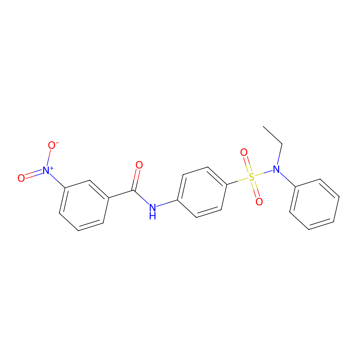 N-[4-[ethyl(phenyl)sulfamoyl]phenyl]-3-nitrobenzamide molecular structure, CAS 650575-62-5