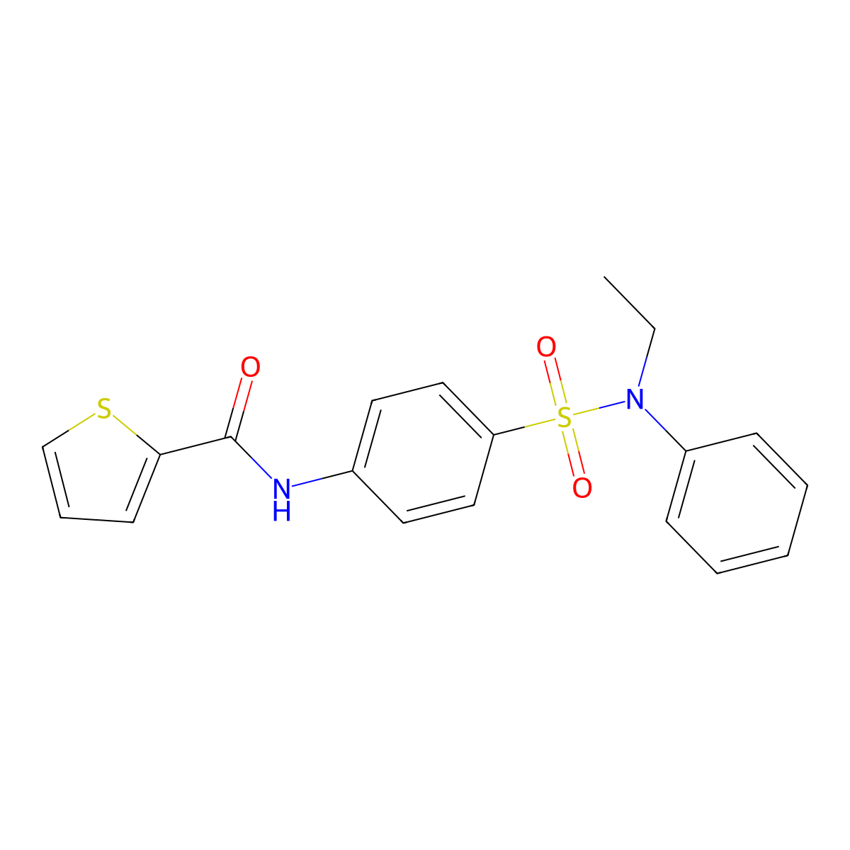 N-[4-[ethyl(phenyl)sulfamoyl]phenyl]thiophene-2-carboxamide molecular structure, CAS 650575-65-8