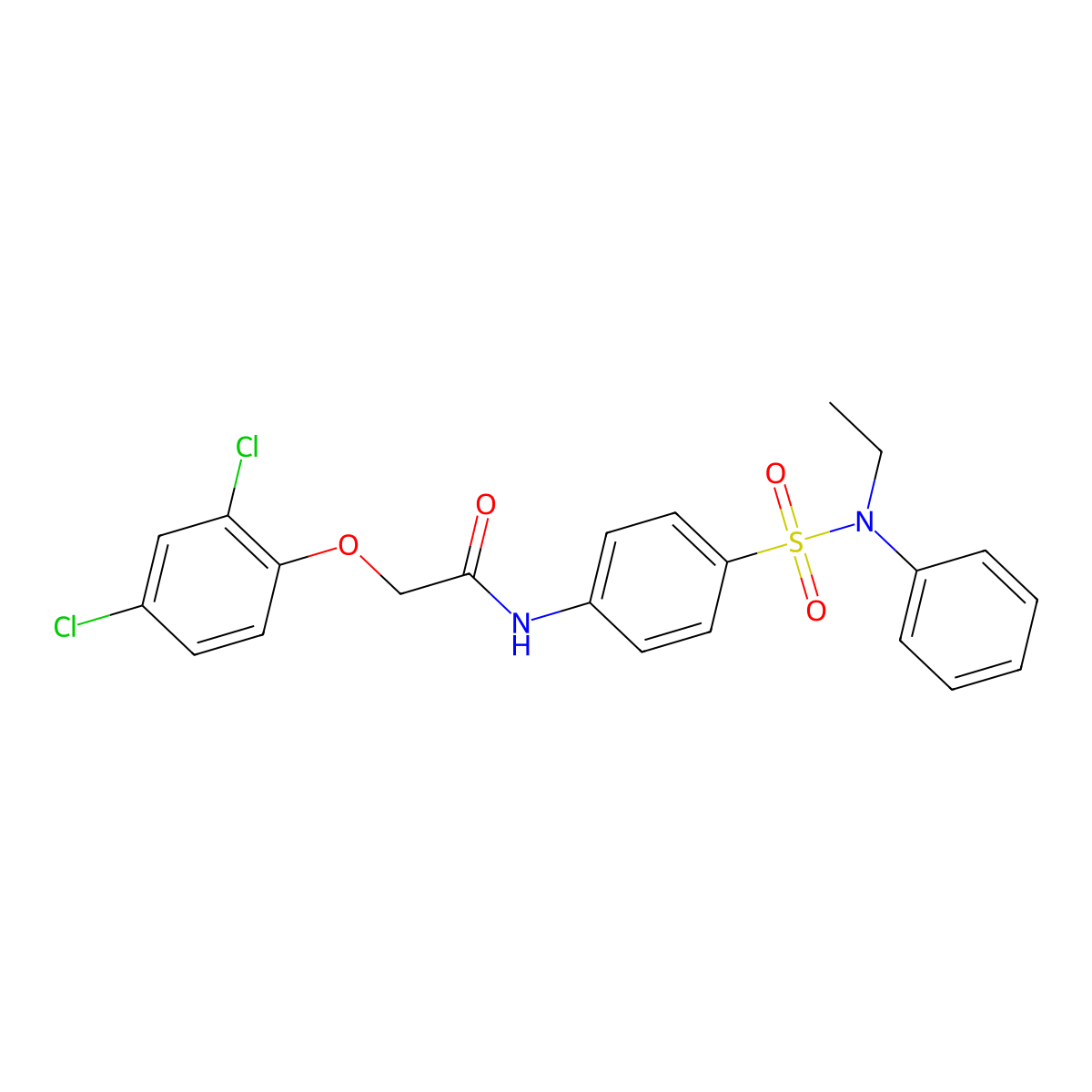 2-(2,4-dichlorophenoxy)-N-[4-[ethyl(phenyl)sulfamoyl]phenyl]acetamide molecular structure, CAS 650575-66-9