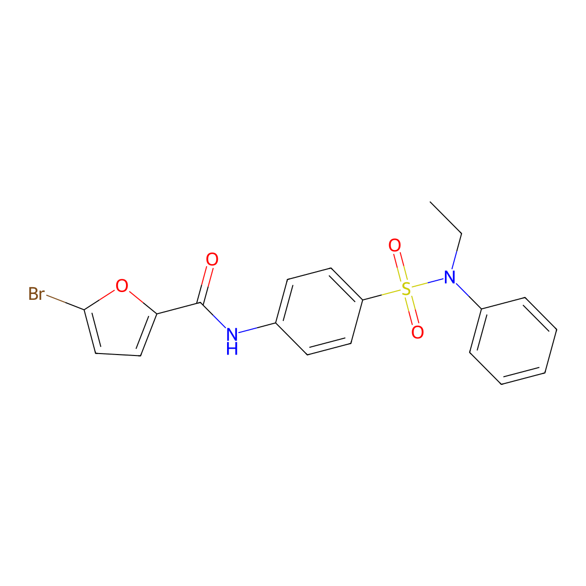 5-bromo-N-[4-[ethyl(phenyl)sulfamoyl]phenyl]furan-2-carboxamide molecular structure, CAS 650575-79-4