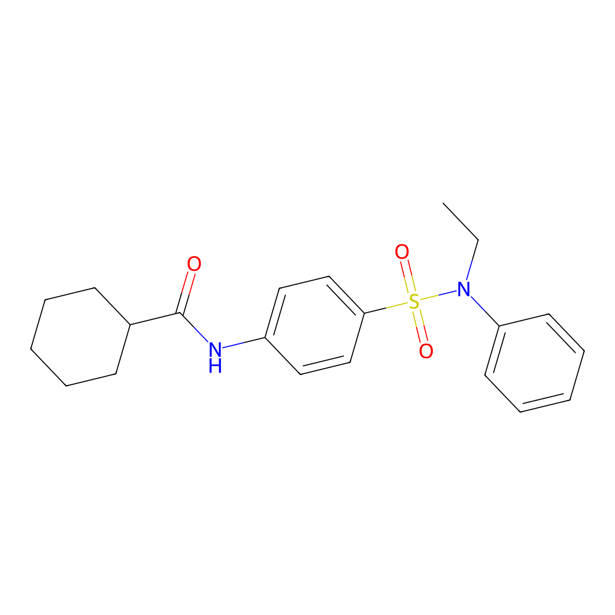 N-[4-[ethyl(phenyl)sulfamoyl]phenyl]cyclohexanecarboxamide molecular structure, CAS 650575-82-9