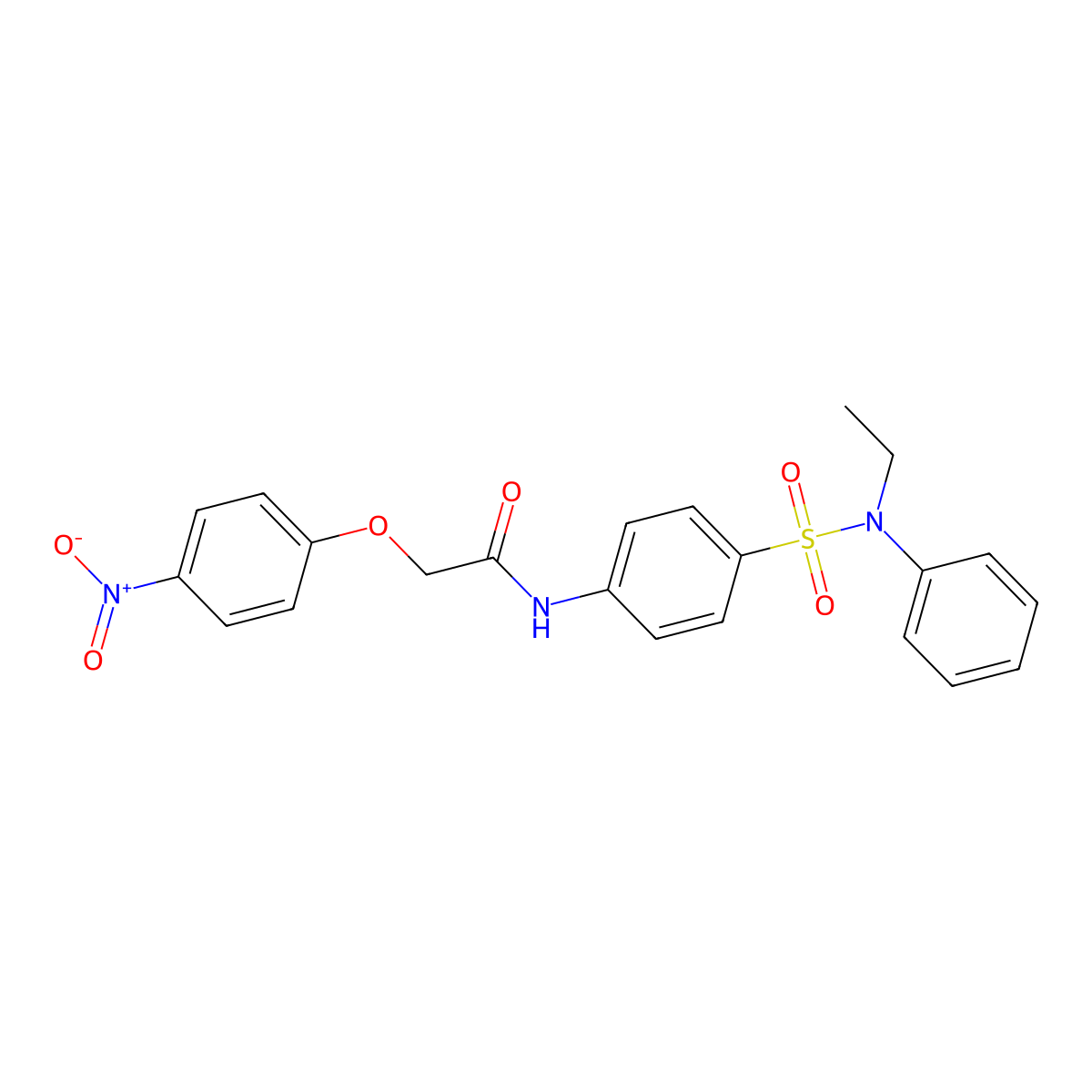 N-[4-[ethyl(phenyl)sulfamoyl]phenyl]-2-(4-nitrophenoxy)acetamide molecular structure, CAS 650575-84-1
