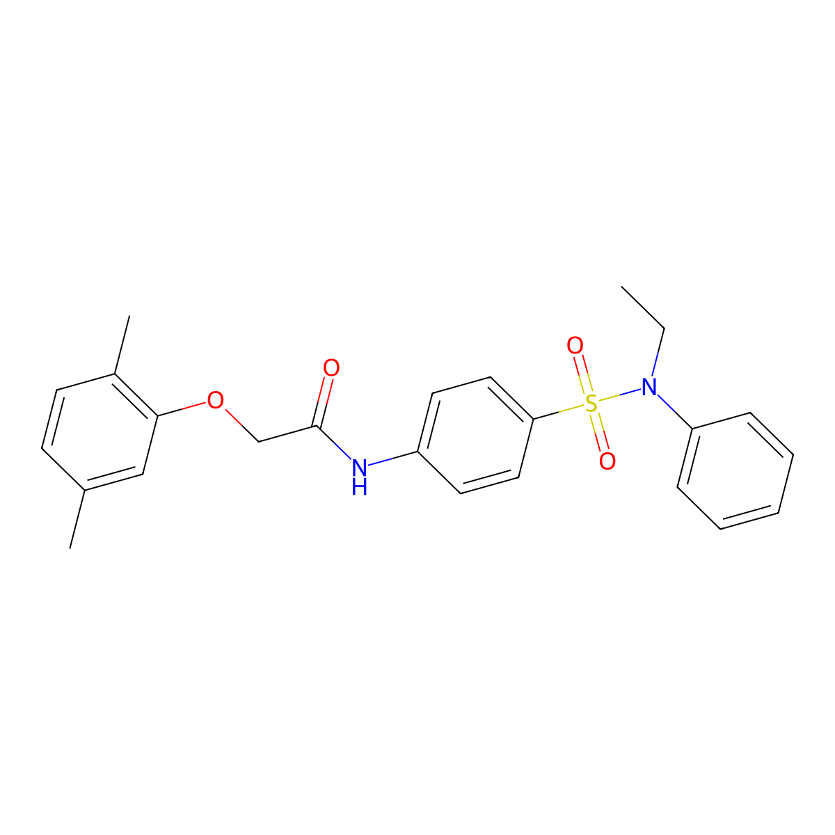 2-(2,5-dimethylphenoxy)-N-[4-[ethyl(phenyl)sulfamoyl]phenyl]acetamide molecular structure, CAS 650575-91-0