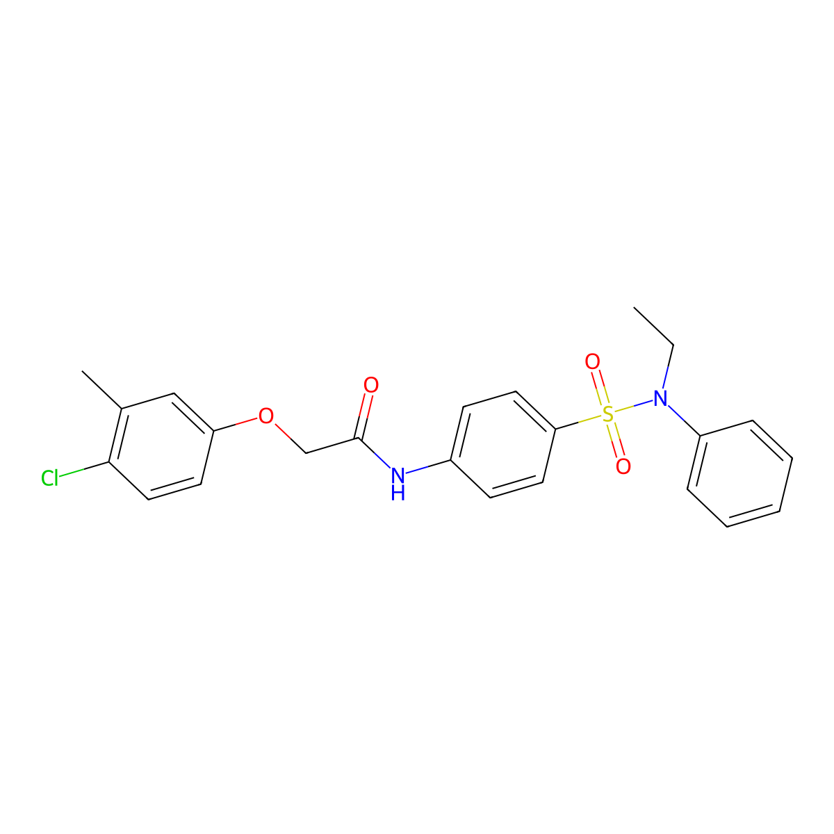 2-(4-chloro-3-methylphenoxy)-N-[4-[ethyl(phenyl)sulfamoyl]phenyl]acetamide molecular structure, CAS 650576-08-2