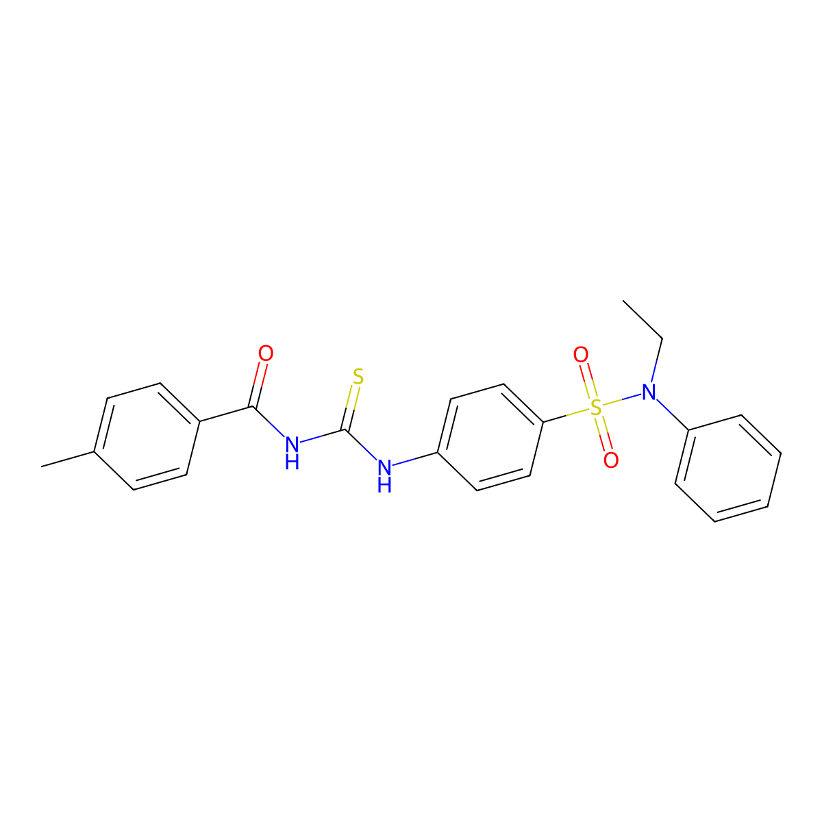 N-[[4-[ethyl(phenyl)sulfamoyl]phenyl]carbamothioyl]-4-methylbenzamide molecular structure, CAS 650576-12-8