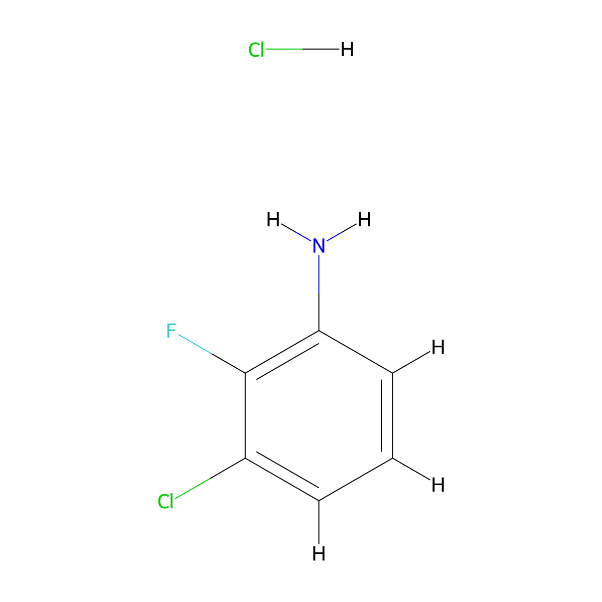 Benzenamine, 3-chloro-2-fluoro-, hydrochloride molecular structure, CAS 650578-82-8