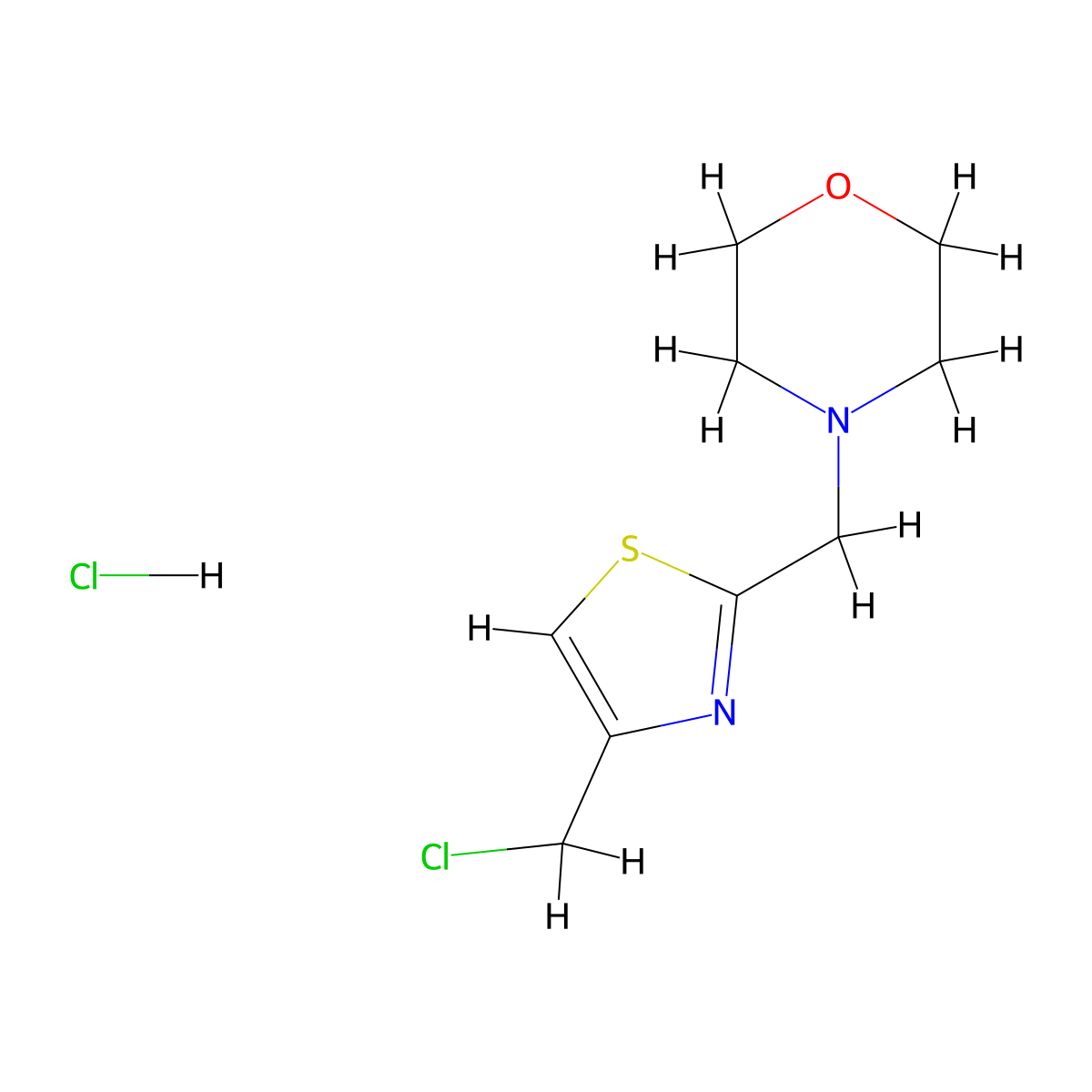 4-([4-(Chloromethyl)-1,3-thiazol-2-yl]methyl}morpholine hydrochloride molecular structure, CAS 650579-49-0