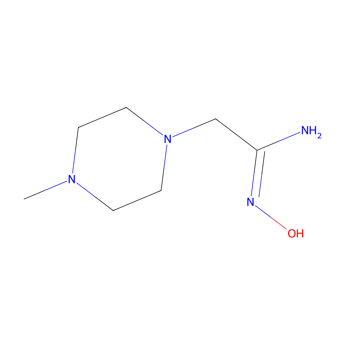 (1Z)-N'-Hydroxy-2-(4-methyl-1-piperazinyl)ethanimidamide molecular structure, CAS 650579-66-1