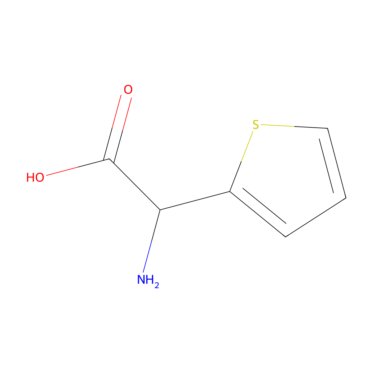 (R)-2-Thienylglycine molecular structure, CAS 65058-23-3