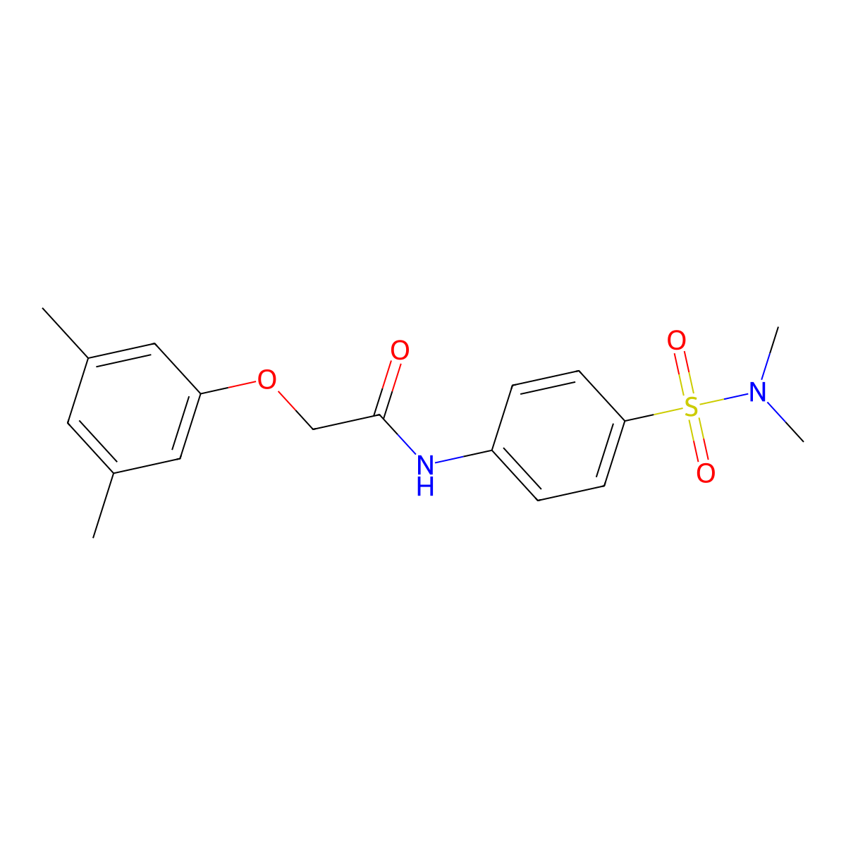 N-{4-[(dimethylamino)sulfonyl]phenyl}-2-(3,5-dimethylphenoxy)acetamide molecular structure, CAS 650584-41-1