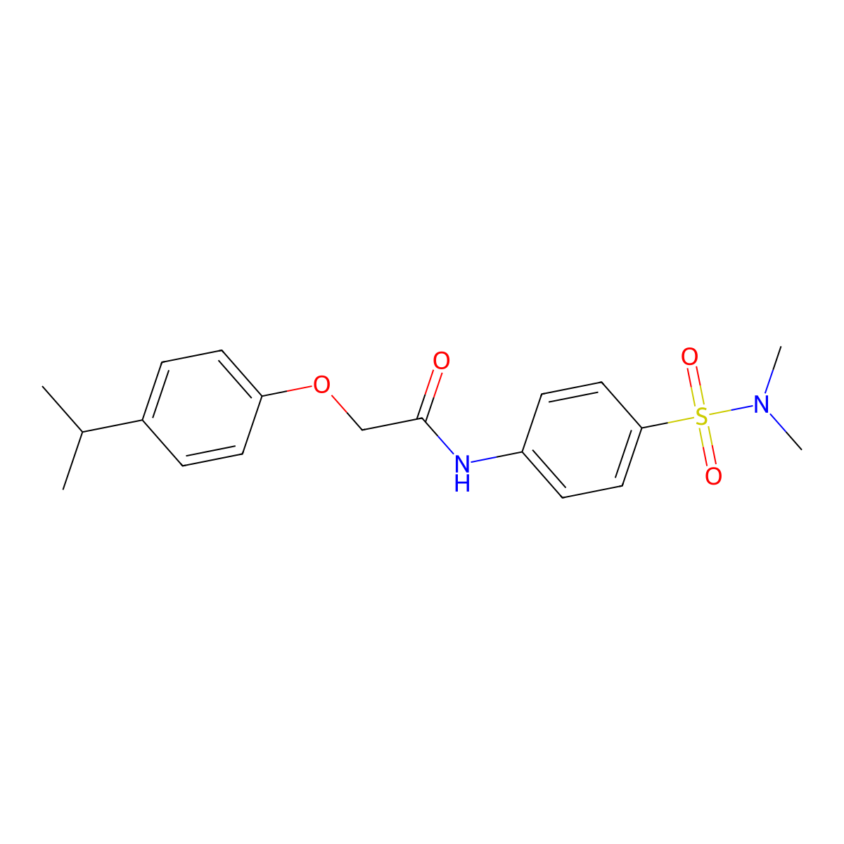 N-{4-[(dimethylamino)sulfonyl]phenyl}-2-(4-isopropylphenoxy)acetamide molecular structure, CAS 650584-44-4
