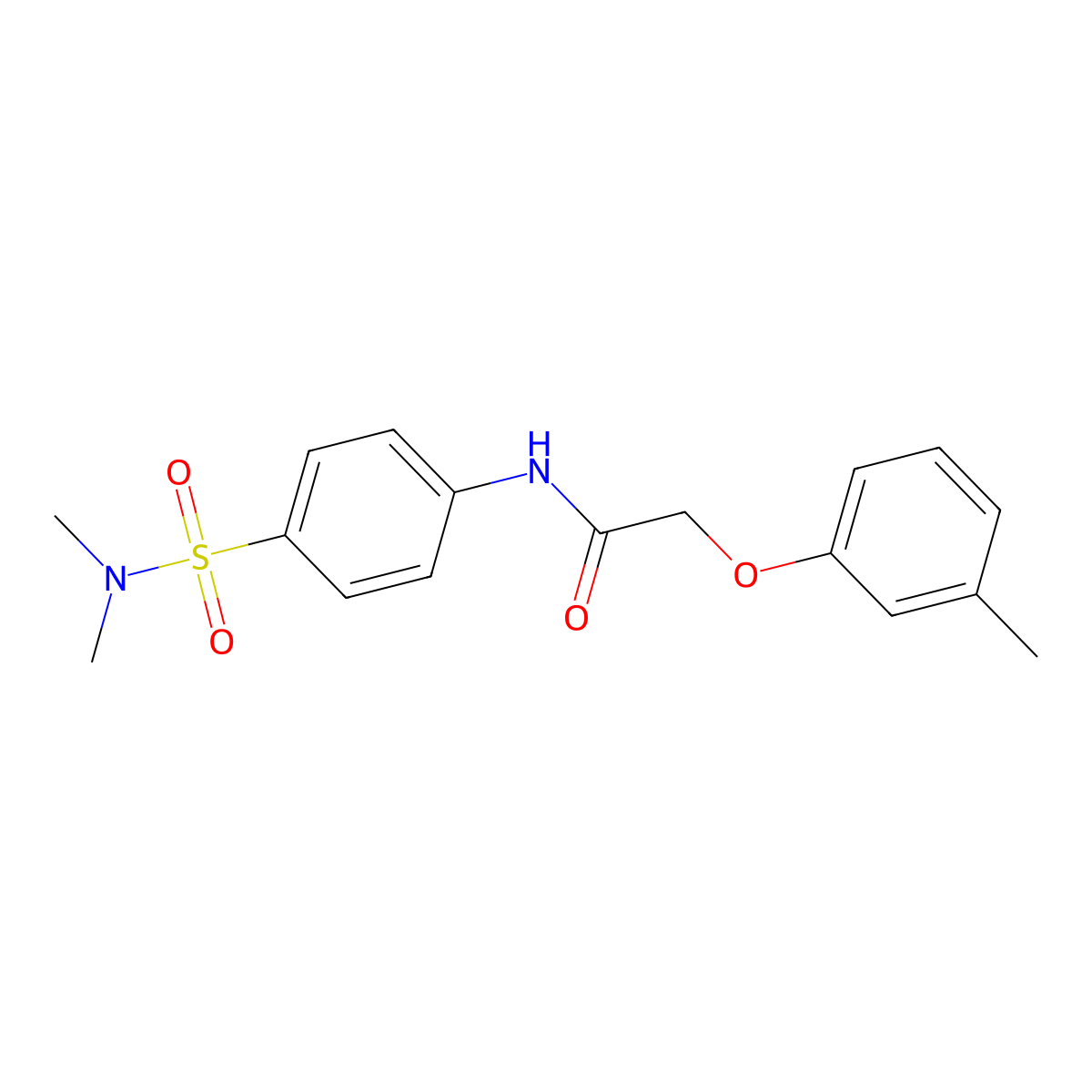 N-{4-[(dimethylamino)sulfonyl]phenyl}-2-(3-methylphenoxy)acetamide molecular structure, CAS 650584-74-0
