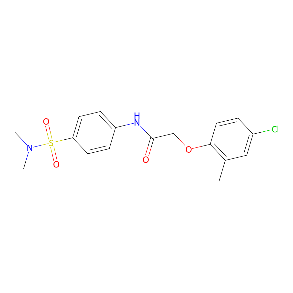 2-(4-chloro-2-methylphenoxy)-N-[4-(dimethylsulfamoyl)phenyl]acetamide molecular structure, CAS 650584-77-3