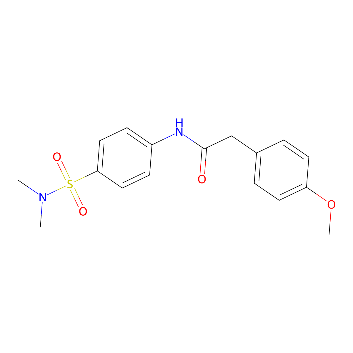 N-{4-[(dimethylamino)sulfonyl]phenyl}-2-(4-methoxyphenyl)acetamide molecular structure, CAS 650584-81-9