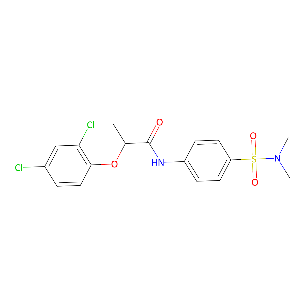 2-(2,4-dichlorophenoxy)-N-[4-(dimethylsulfamoyl)phenyl]propanamide molecular structure, CAS 650584-83-1