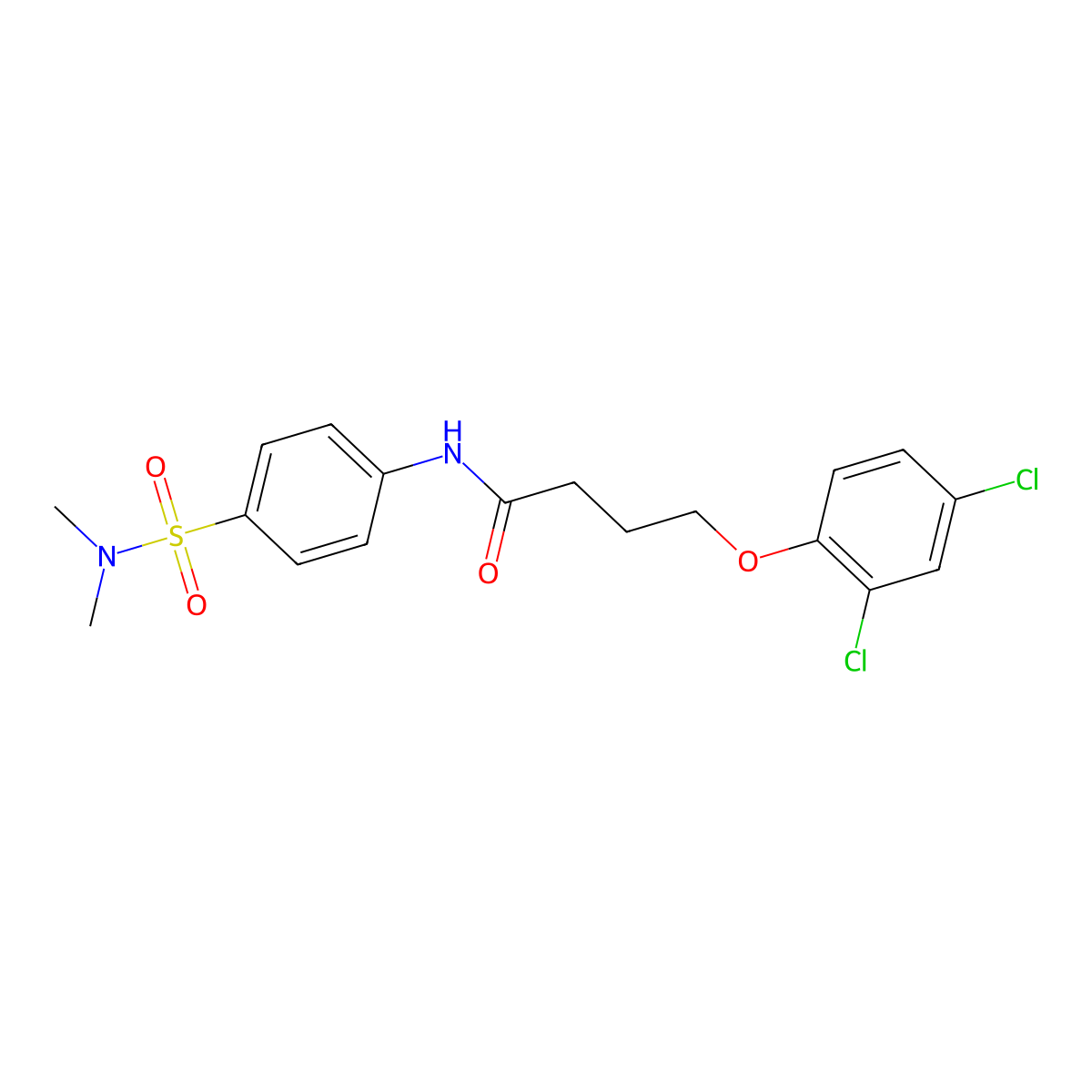 4-(2,4-dichlorophenoxy)-N-{4-[(dimethylamino)sulfonyl]phenyl}butanamide molecular structure, CAS 650584-84-2