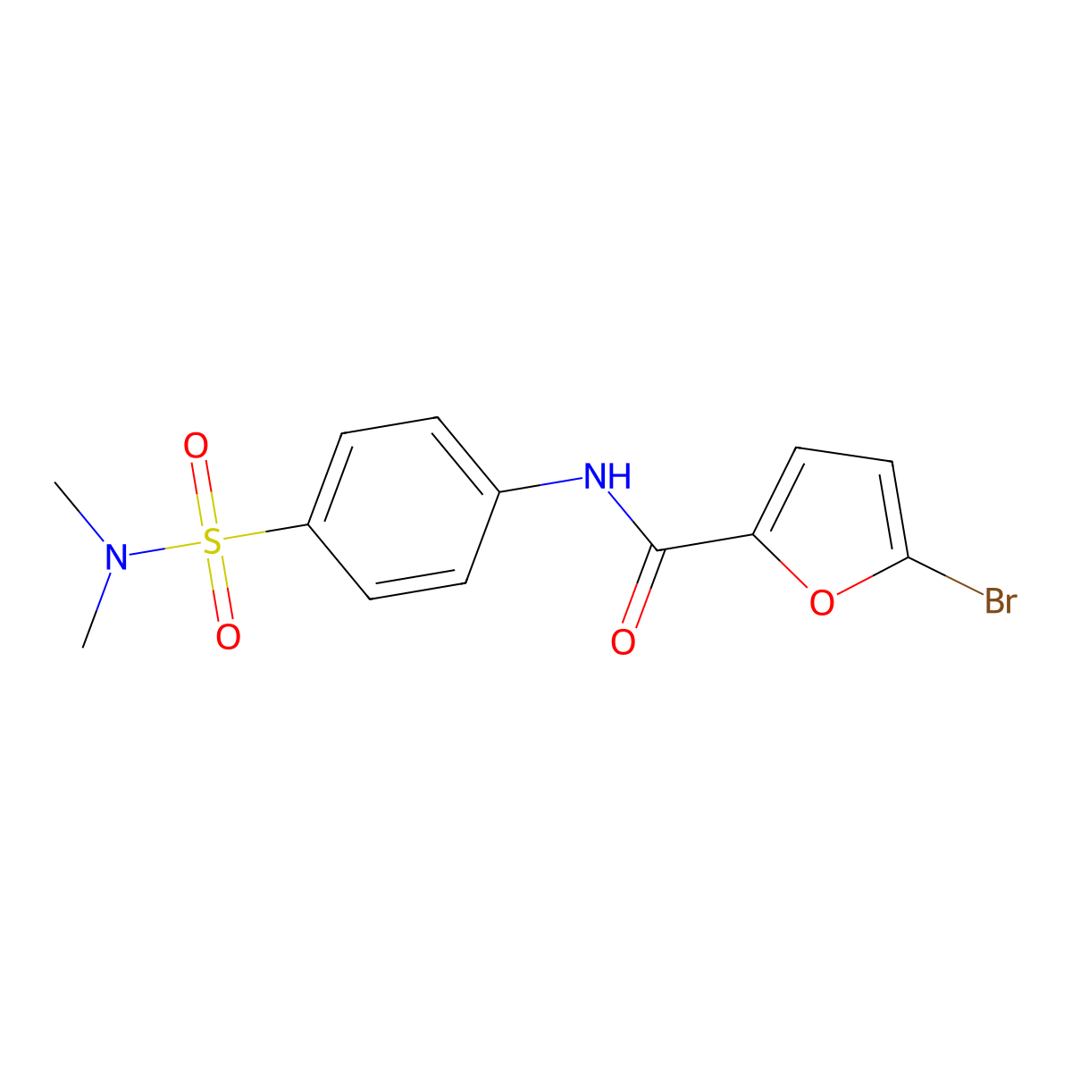 5-bromo-N-{4-[(dimethylamino)sulfonyl]phenyl}-2-furamide molecular structure, CAS 650584-87-5