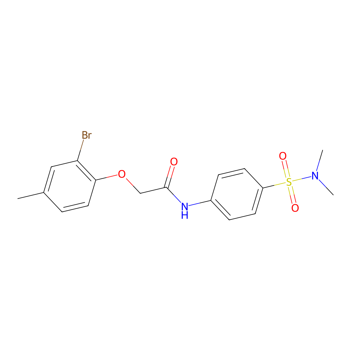 2-(2-bromo-4-methylphenoxy)-N-{4-[(dimethylamino)sulfonyl]phenyl}acetamide molecular structure, CAS 650584-88-6